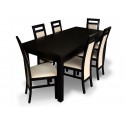 RMZ-PROMO3 Zestaw promocyjnych mebli do salonu 6 krzeseł i laminowany stół 80x160+40 Wenge